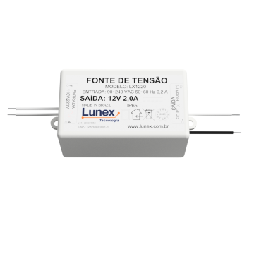Fonte de Tensão 12V 2.0A Fonte de Tensão 12V 2.0A - 24W - LX1220